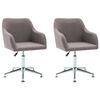 vidaXL Sillas de comedor giratorias 2 unidades tela gris taup&eacute;