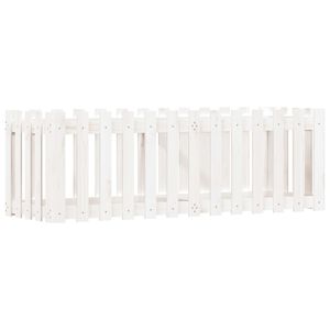 vidaXL Arriate elevado jard&iacute;n con valla madera pino blanco 150x50x50cm