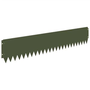 vidaXL Borde de C&eacute;sped 10 pcs 103 x 20 cm Acero Verde oliva