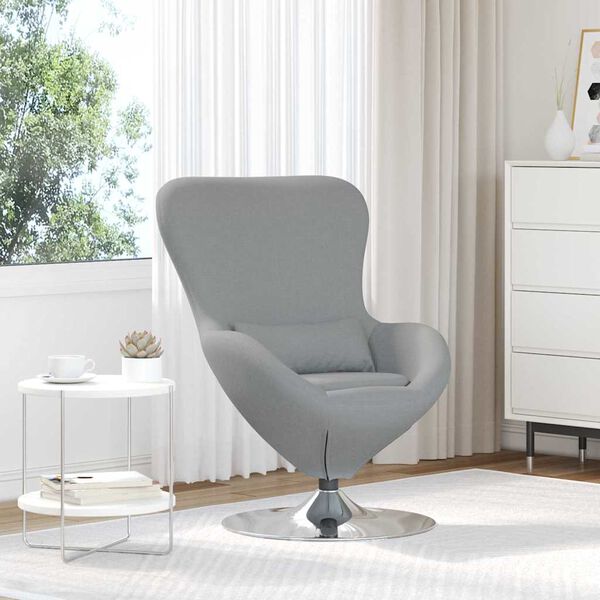 vidaXL Sill&oacute;n huevo Gris Claro 63 x 73 x 90 cm tela