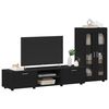 vidaXL Conjunto de mueble de TV FLORIN Negro Madera de ingenier&iacute;a