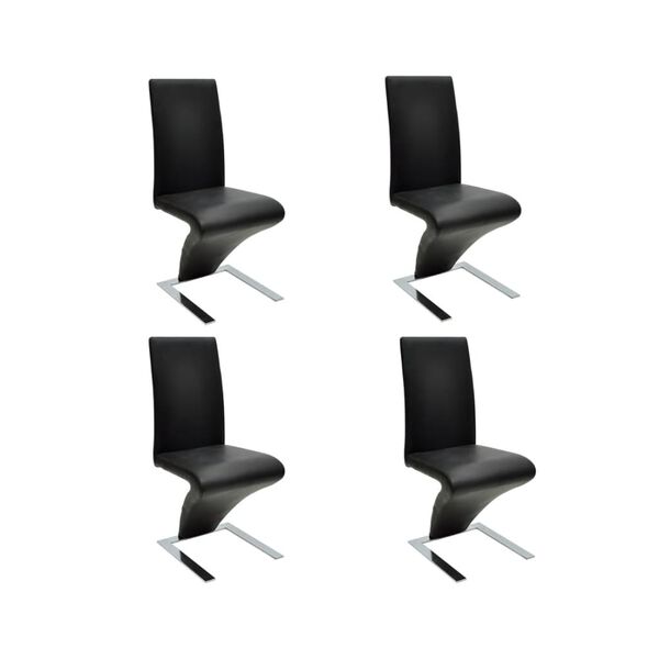 vidaXL Sillas de comedor 4 unidades cuero sint&eacute;tico negro