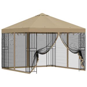 vidaXL Gazebo de jard&iacute;n con paredes laterales 3 x 3 m Beige