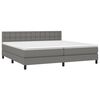 vidaXL Cama box spring con colchón tela gris oscuro 200x200 cm
