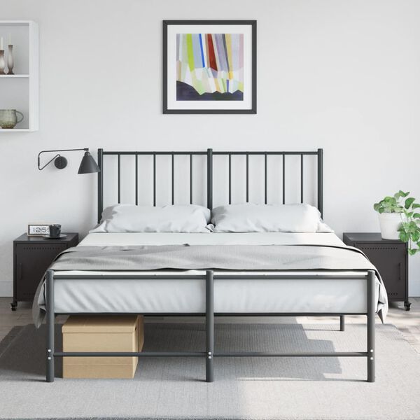 vidaXL Mesitas de noche 2 uds acero negra 36x39x43,5 cm