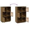 vidaXL Aparador alto de madera maciza de pino marr&oacute;n miel 74x35x117 cm