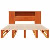 vidaXL Cama con estanter&iacute;a sin colch&oacute;n madera maciza marr&oacute;n 140x190 cm