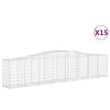 vidaXL Cestas de gaviones 15 uds forma de arco hierro 400x50x80/100 cm