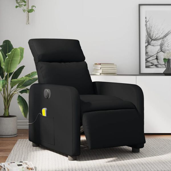 vidaXL Sill&oacute;n de masaje reclinable el&eacute;ctrico cuero sint&eacute;tico negro