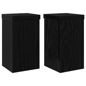 vidaXL Soporte de plantas 2 uds. Roble Negro 10 x 10 x 18 cm
