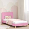 vidaXL Cama para ni&ntilde;os con cabecero con cabecera Rosa 90 x 200 cm tela