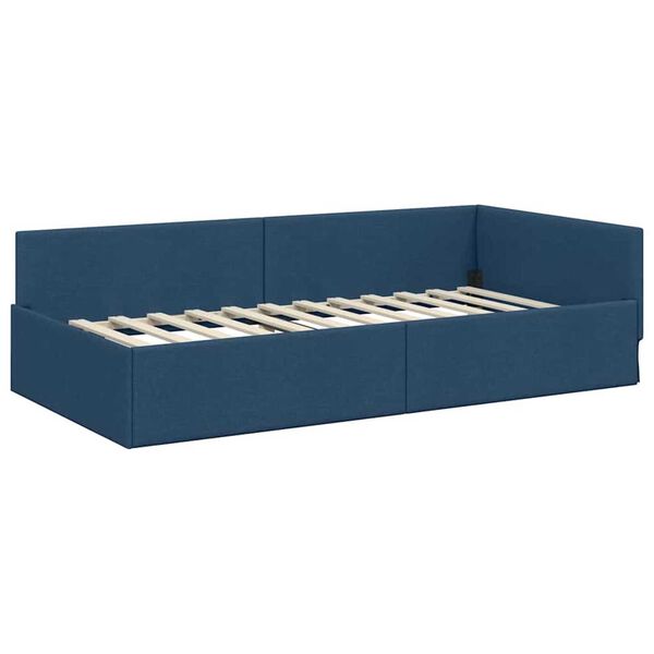 vidaXL Estructura de cama en esquina Azul 90 cm x 190 cm Terciopelo