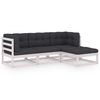 vidaXL Juego de muebles de jard&iacute;n 4 pzas y cojines madera pino maciza