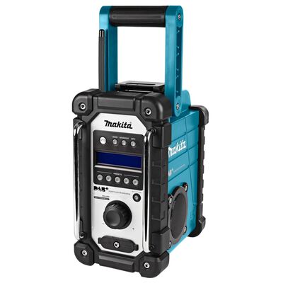 Makita Radio de construcción sin baterías ni cargador azul y negro