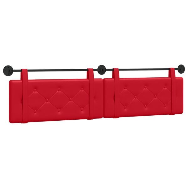 vidaXL Cabecera Colgante Rojo 210 x 55 x 5 cm Cuero sint&eacute;tico
