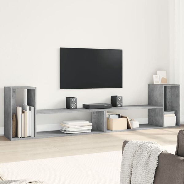 vidaXL Muebles de TV 2 uds madera ingenier&iacute;a gris hormig&oacute;n 100x30x50cm