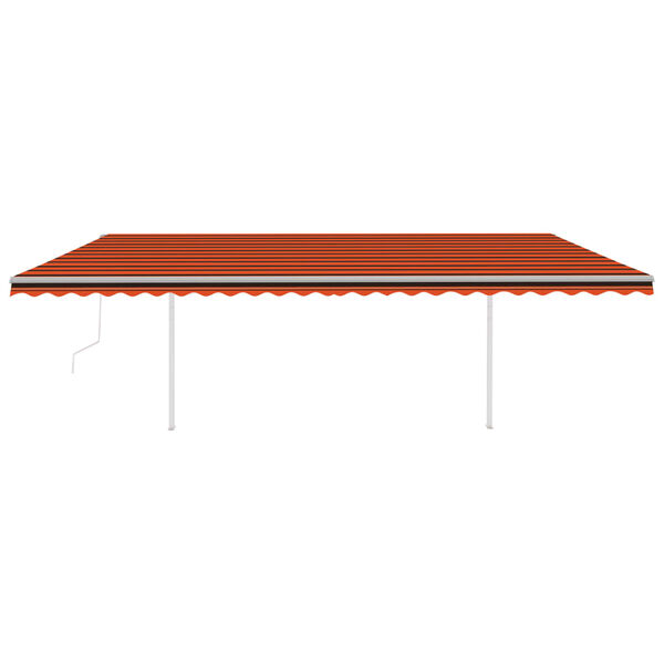 vidaXL Toldo autom&aacute;tico LED sensor de viento naranja marr&oacute;n 6x3,5 m