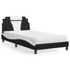 vidaXL Cama Viana con colchón cuero sintético negro y blanco 100x200 cm