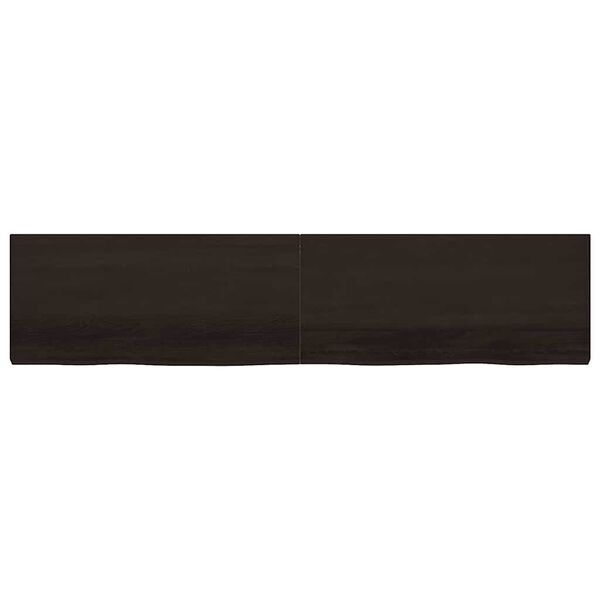 vidaXL Tablero mesa madera roble tratada marrón oscuro 220x50x(2-6) cm