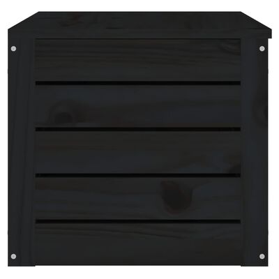 vidaXL Caja de almacenaje madera maciza de pino negro 89x36,5x33 cm