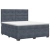 vidaXL Cama box spring con colch&oacute;n Gris oscuro 160 x 200 cm Terciopelo