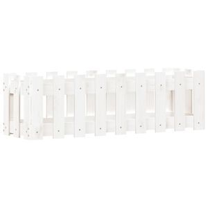 vidaXL Arriate elevado jard&iacute;n con valla madera pino blanco 100x30x30cm