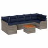vidaXL Conjunto de sof&aacute;s de jard&iacute;n 8 uds. Gris rat&aacute;n sint&eacute;tico