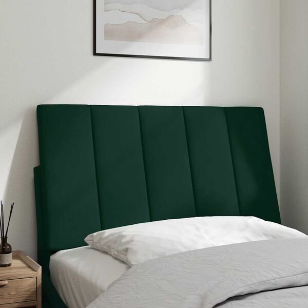 vidaXL Cabecero de cama acolchado Hanko terciopelo verde oscuro 80 cm