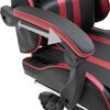 vidaXL Silla gaming con reposapi&eacute;s cuero sint&eacute;tico color vino tinto