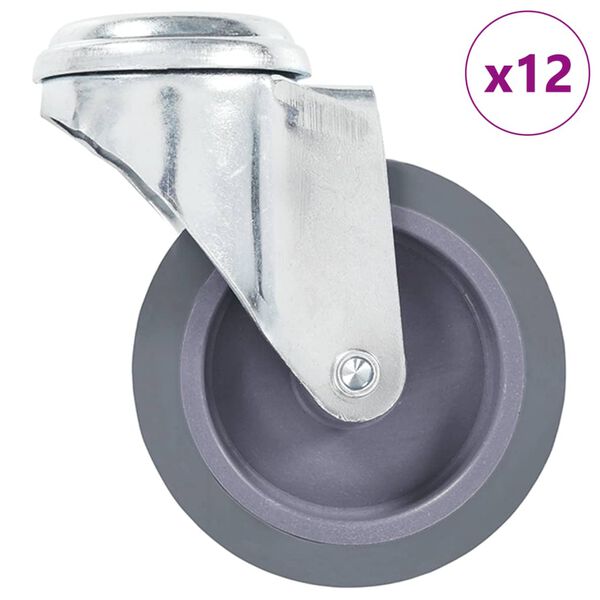 vidaXL Ruedas giratorias con agujero pasador 12 unidades 75 mm