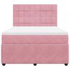 vidaXL Cama box spring con colch&oacute;n terciopelo rosa 140x200 cm