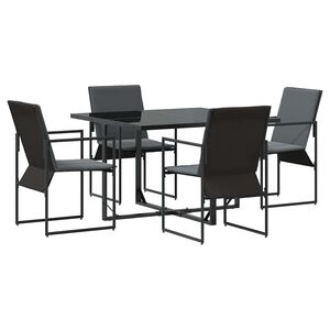 vidaXL Conjunto de Comedor de Jardín 5 pcs Negro Acero