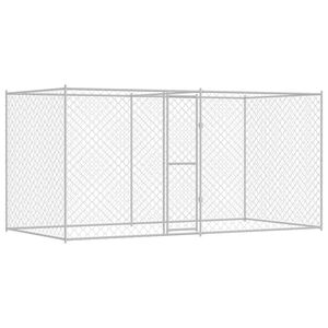 vidaXL Jaula para perro Plateado 400 x 200 x 200 cm Acero Galvanizado