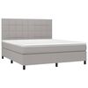 vidaXL Cama box spring con colch&oacute;n tela gris claro 180x200 cm