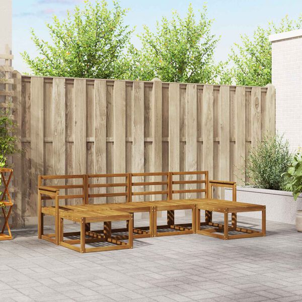 vidaXL Conjunto de sof&aacute;s de exterior 6 pcs Natural