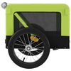 vidaXL Remolque de bicicleta mascotas hierro tela Oxford verde negro