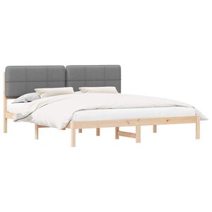vidaXL Estructura de Cama con Cabecera Tapizada Gris Claro