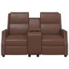 vidaXL Sill&oacute;n reclinable 2 plazas y portavasos cuero sint&eacute;tico marr&oacute;n