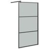 vidaXL Mampara de ducha accesible vidrio ESG oscuro negro 100x195 cm