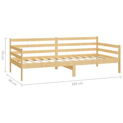 vidaXL Sofá cama con colchón madera de pino maciza 90x200 cm