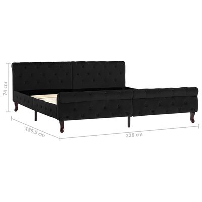 vidaXL Estructura de cama de terciopelo negro 180x200 cm