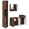 vidaXL Juego de muebles de ba&ntilde;o con caj&oacute;n 4 pcs Roble Marr&oacute;n