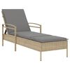 vidaXL Tumbona con coj&iacute;n rat&aacute;n sint&eacute;tico beige 63x200x81 cm