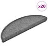 vidaXL Alfombrillas para escaleras 20 unidades 56x17x3 cm Gris oscuro Semicircular