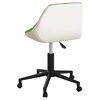 vidaXL Silla de comedor giratoria de cuero sint&eacute;tica verde y blanco
