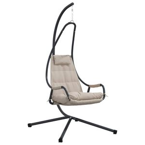 vidaXL Silla huevo colgante Manual Taup&eacute; 94 x 107 x 196,5 cm Acero