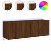 vidaXL Muebles TV de pared luces LED 2 uds marr&oacute;n roble 60x35x41 cm
