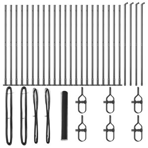 vidaXL Poste de Valla Gris