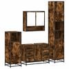 vidaXL Set de muebles ba&ntilde;o 4 pzas madera contrachapada roble ahumado