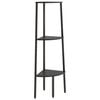 vidaXL Estanter&iacute;a de esquina de 3 baldas negro 45,5x31,5x120 cm